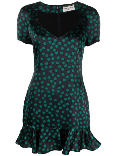 short-sleeve ruffled mini dress