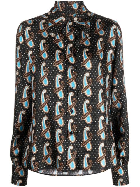 paisley-print silk shirt