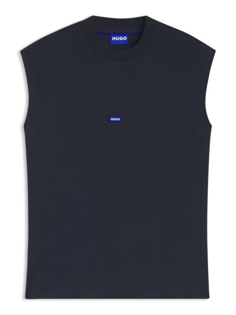 SLEEVELESS T-SHIRT IN COTTON JERSEY WITH LOGO DETAIL