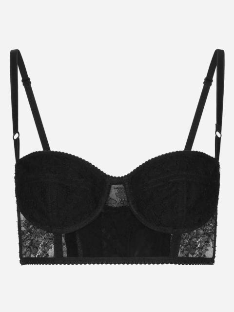 Lace balconette corset with straps