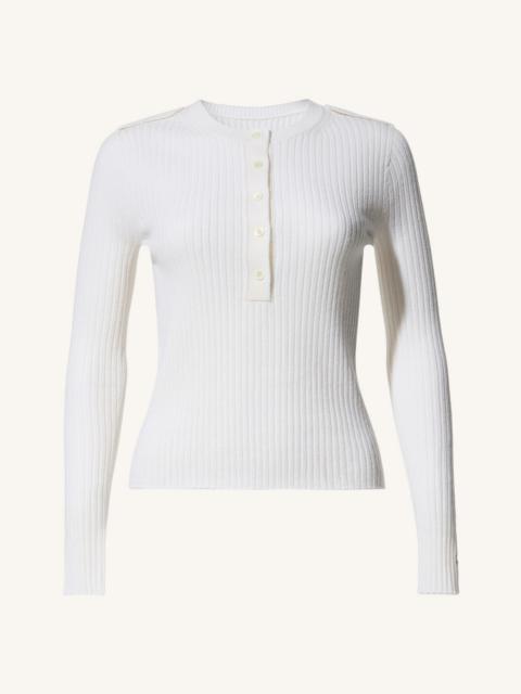 Ribbed Henley Wool & Cashmere Top