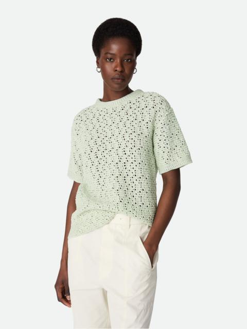 Cotton Crochet Knit T-Shirt