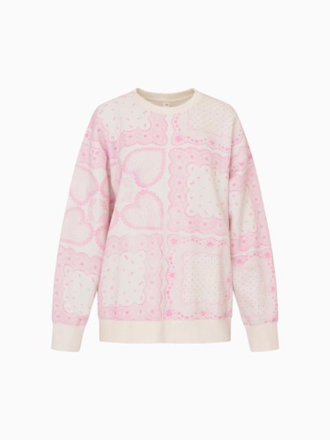 Leila Heart Printed Fleece Pullover