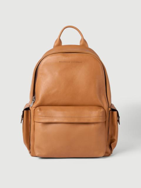 Cowhide travel backpack