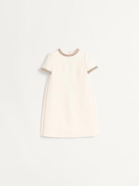 EMBROIDERED CREPE COUTURE SHORT DRESS