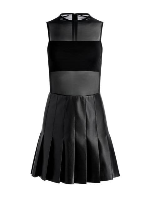 CHARA VEGAN LEATHER PLEATED MINI DRESS