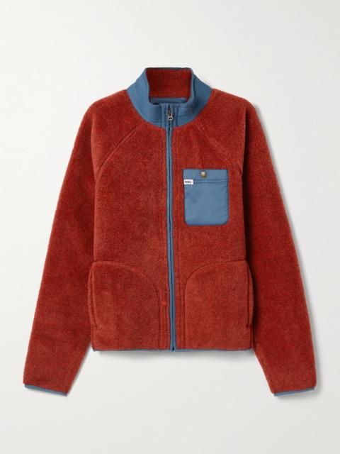 Shell-trimmed Wool-blend Fleece Jacket