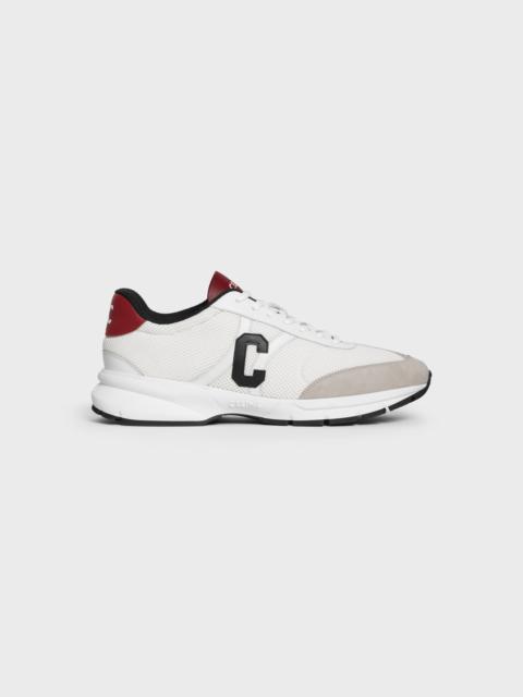 CELINE RUNNER CR-02 LOW LACE-UP SNEAKER in MESH, CALFSKIN AND SUEDE CALFSKIN