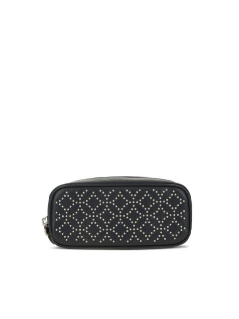 studs zipped leather wallet