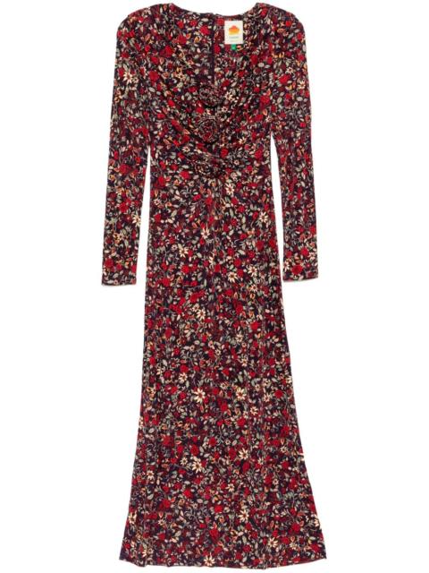 long sleeve knot midi dress