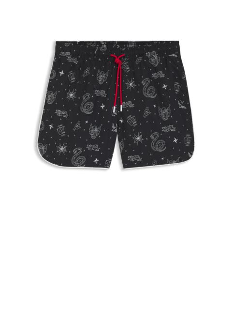 SWIM SHORTS WITH ALL-OVER PRINT
