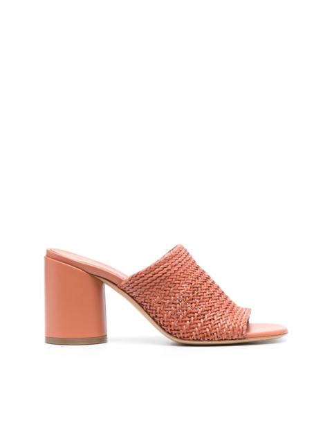 85mm braided leather mules