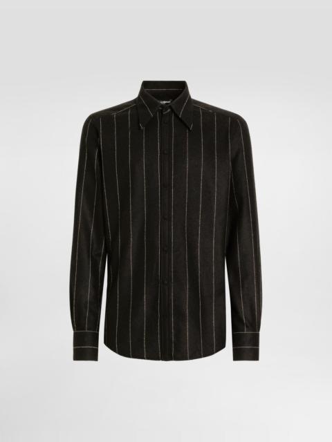 Pinstriped flannel shirt