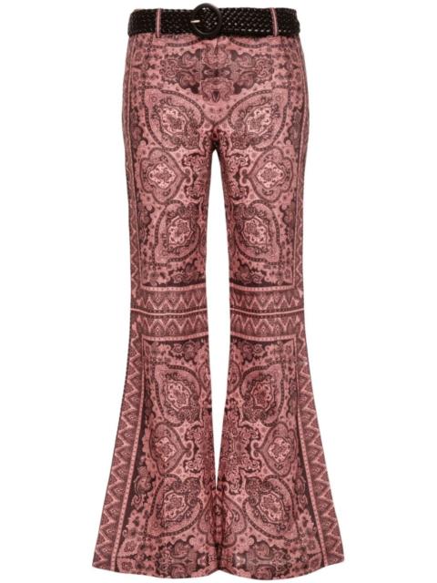 Ottie paisley-print flared trousers
