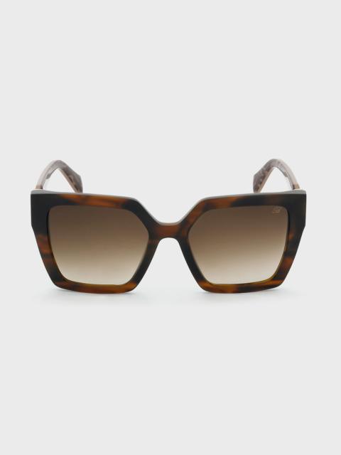 WIDE, SQUARE-SHAPED ACETATE SUNGLASSES