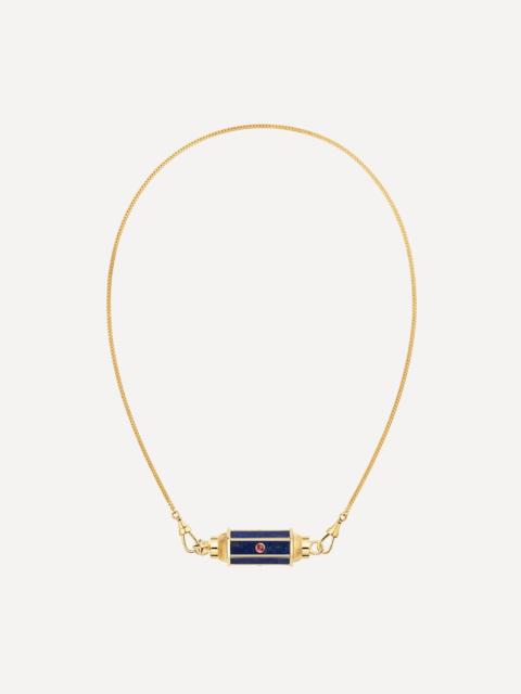 18ct Gold Lapis Baby Locket Necklace