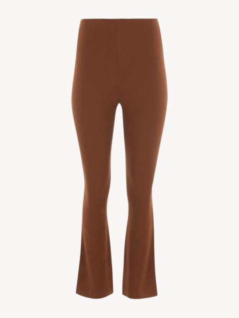 CINNAMON TWILL CROP FLARE LEGGINGS