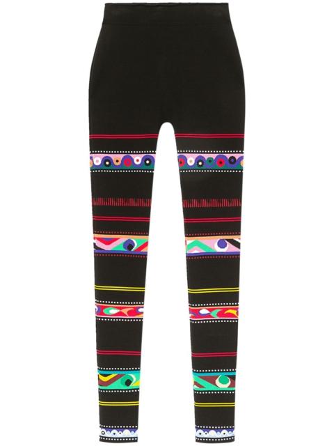 abstract-print stirrup leggings