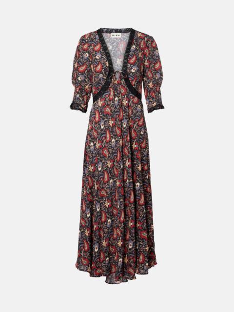 Amina floral crêpe de chine midi dress