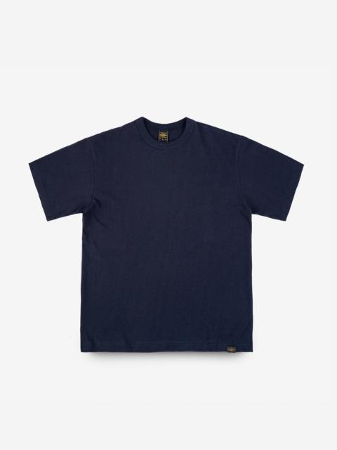 6.5OZ LOOPWHEEL CREW NECK T-SHIRT WITH LONGER BODY - NAVY