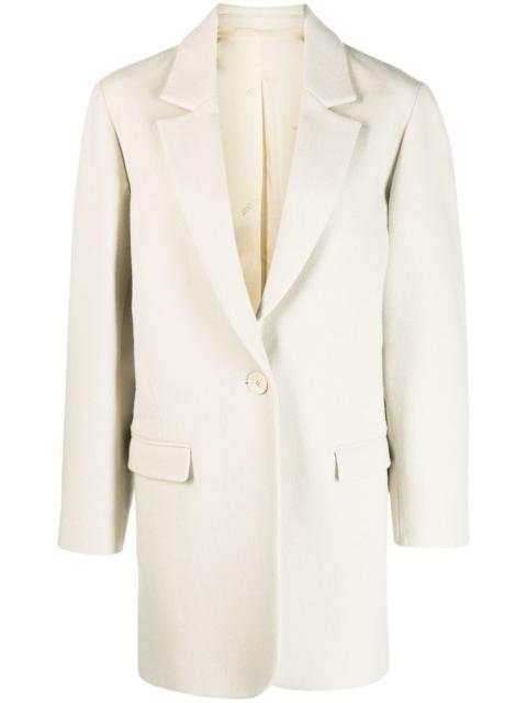 V-neck single-button coat