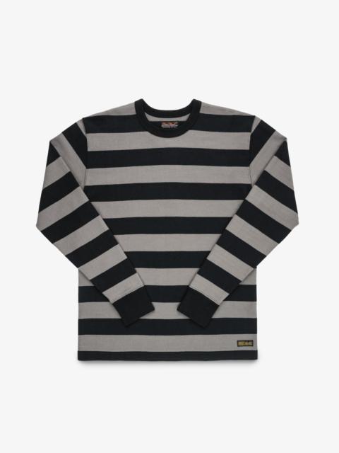 11OZ COTTON KNIT LONG-SLEEVED SWEATER - GREY/BLACK