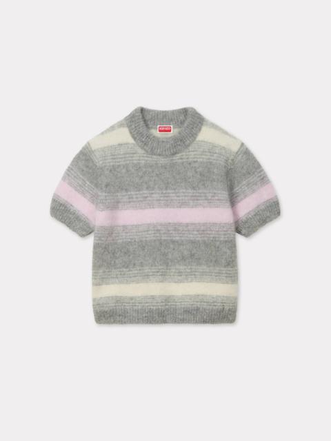 'KENZO Speed Stripe' hairy knitted top in mixed alpaca wool