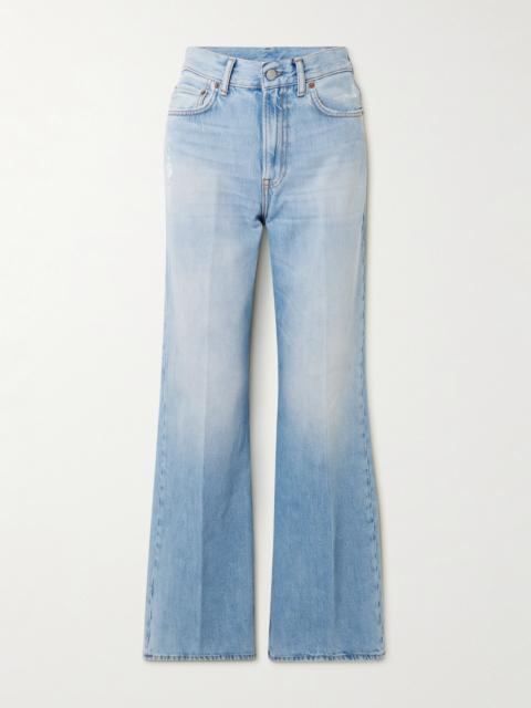 2022 Distressed High-rise Wide-leg Organic Jeans