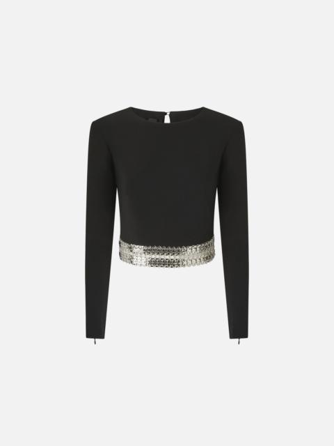 LONG-SLEEVED TOP WITH METAL EMBELLISHMENTS