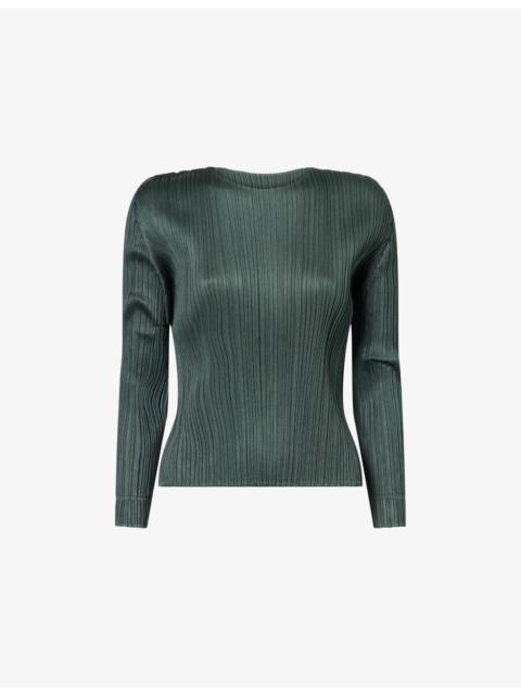 Slim-Fit Long-Sleeve Knitted Top
