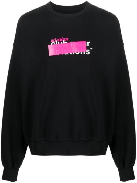 logo-print distressed sweatshirt
