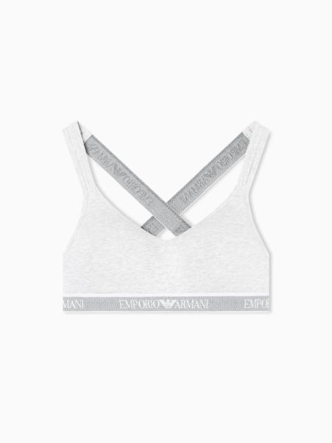 ASV ICONIC ORGANIC-COTTON PADDED BRALETTE WITH LOGO UNDERBAND