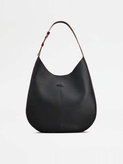 TOD'S DI BAG HOBO IN LEATHER MEDIUM - BLACK