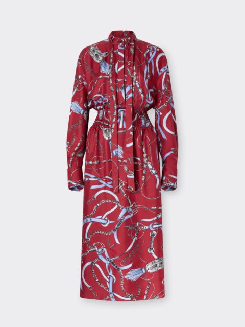 Ferrari Closet print silk dress