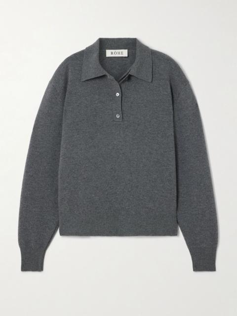 Wool and cashmere-blend polo sweater Gray