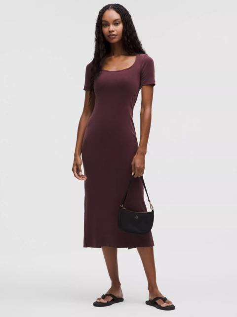Drapey Softstreme Scoop-Neck Midi Dress