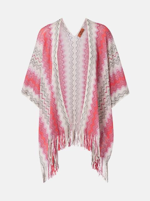 Lamé fringed scarf