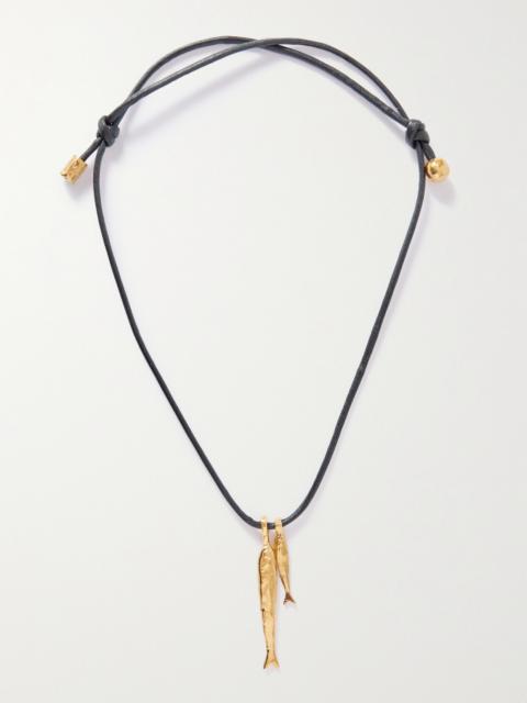 + Net Sustain Gone Fishing Gold-plated Cord Necklace
