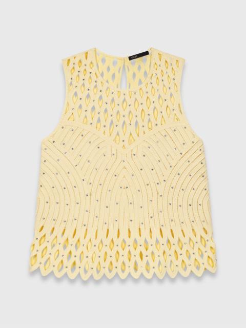 Crochet rhinestone top