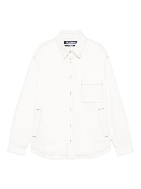 contrast-stitch shirt jacket