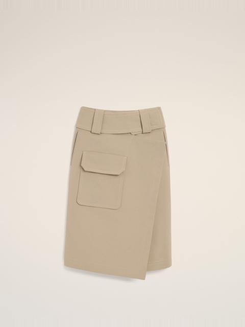 BEIGE COTTON WRAP SKIRT