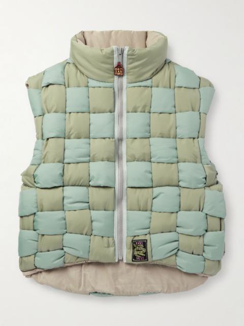 Reversible Quilted Padded Shell Gilet Green