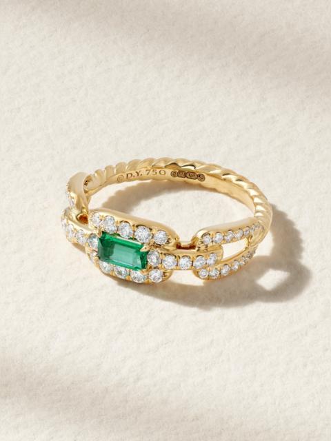 Stax 18-karat Gold, Diamond And Emerald Ring