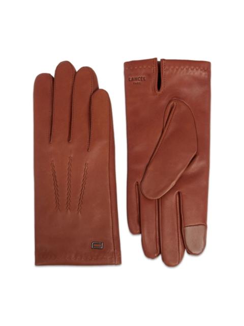 Sellier logo-stamp lather gloves