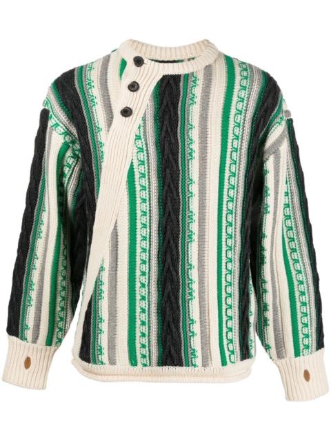 Frema striped-knit buttoned jumper