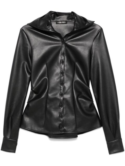 faux-leather shirt