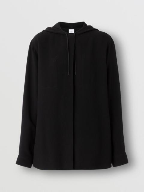 Monogram Motif Viscose Oversized Hooded Top