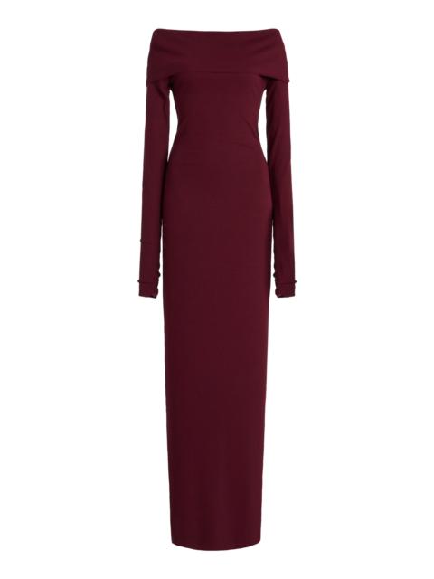 Off-The-Shoulder Cotton-Modal Maxi Dress burgundy