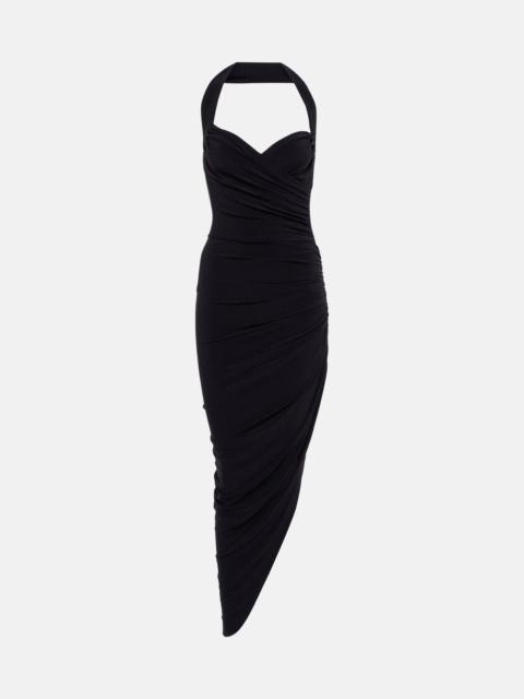 Cayla halterneck ruched midi dress