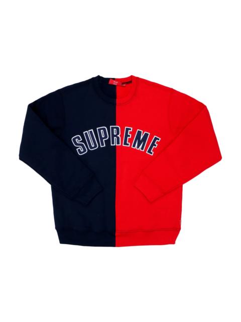 Supreme Split Crewneck Sweatshirt Navy